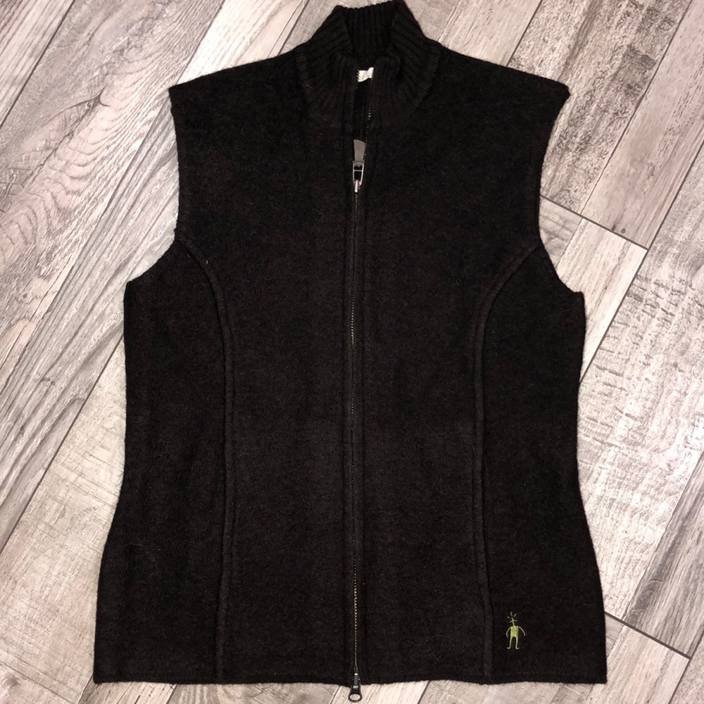 Women's Smartwool Brown Full Zip Vest 100% Merino
